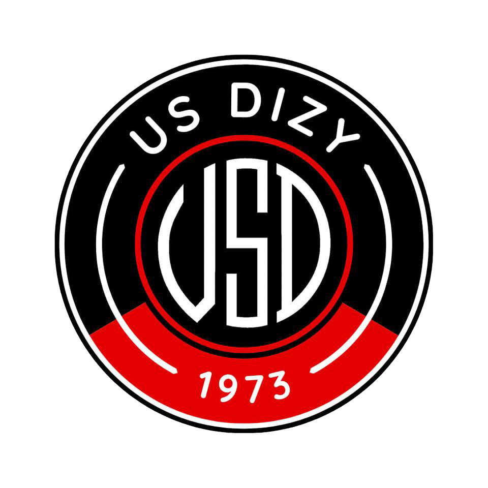 Logo du club de football US DIzy sur fond noir et rouge